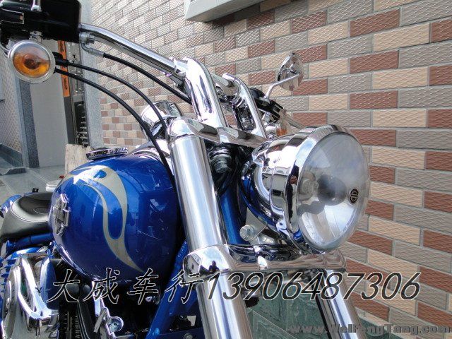 【二手哈雷太子】08年美国哈雷-戴维森FXCWC--ROCKER-C蓝色改装排气 图片 2
